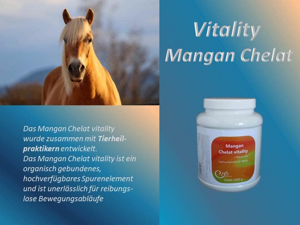 Mangan Chelat Vitality 1000 g | bei erhöhtem Manganbedarf | Kräuter Pferde | Ergänzungsfutter Pferde
