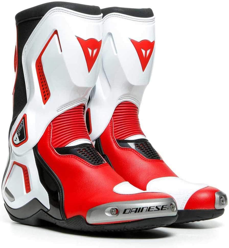 Dainese York D-WP Shoes, Motorradschuhe Wasserdicht Schwarz Weiss Lava Rot 45 EU, Schwarz Weiss Lava