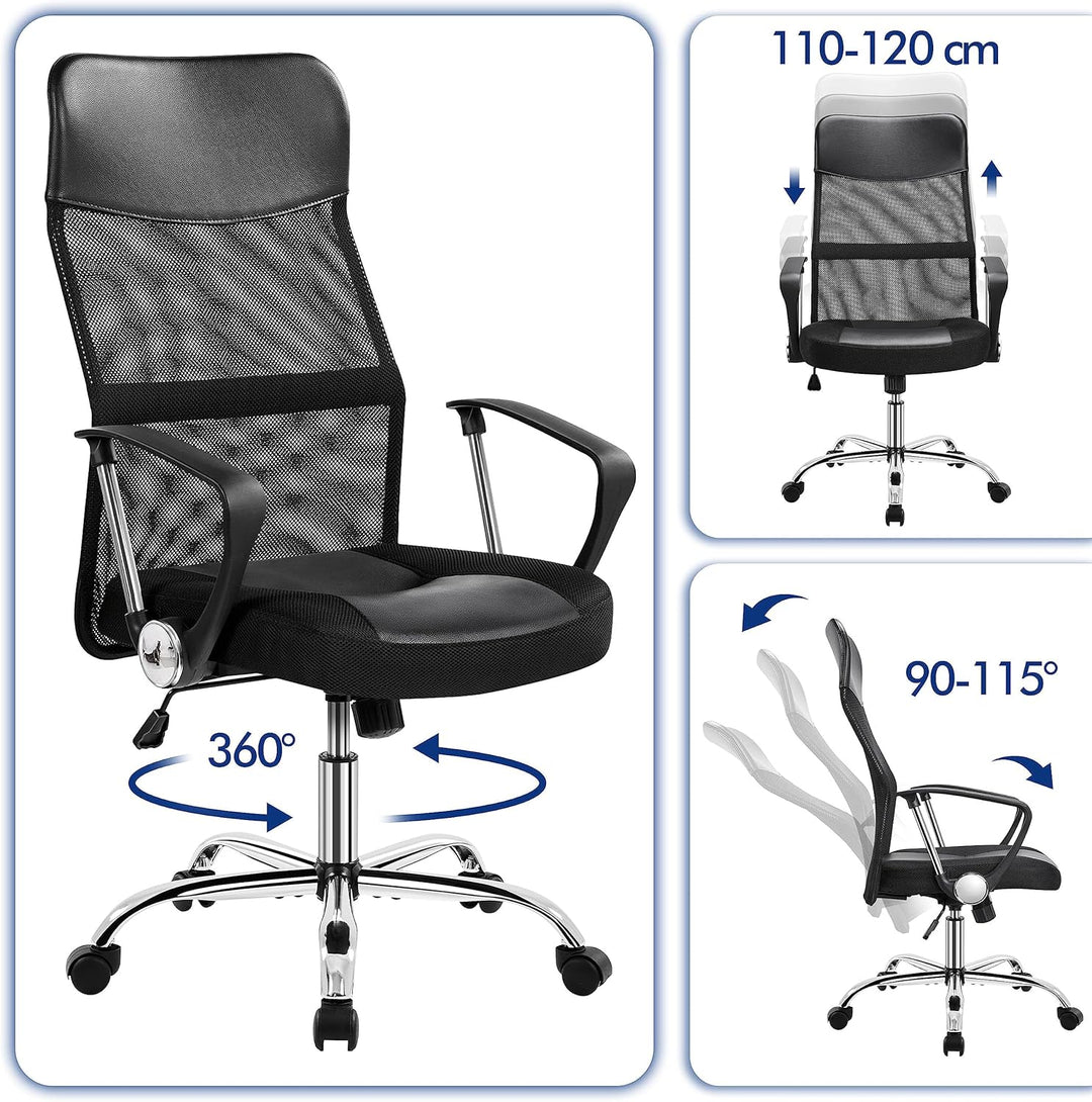 Yaheetech Bürostuhl, ergonomischer Schreibtischstuhl, Computerstuhl, 360° Drehstuhl, chefsessel mit