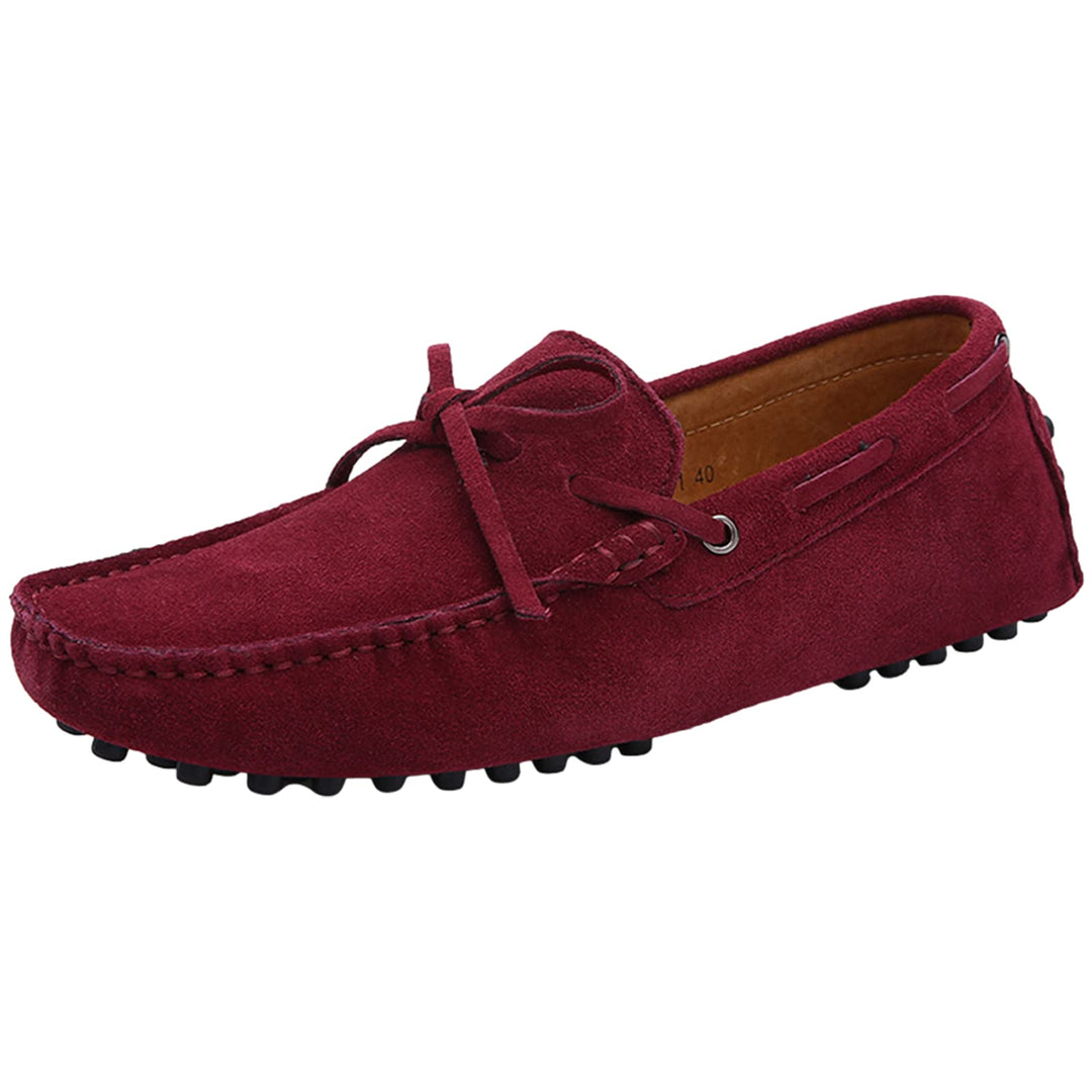 Jamron Herren Weich Wildleder Fahrschuhe Halbschuhe Handgefertigt Moccasin Slippers Grosse Grösse 39