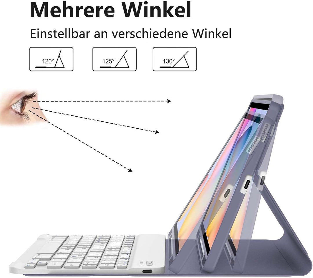 Tastatur Hülle für Samsung Galaxy Tab S6 Lite 10,4 Zoll (2024/2022/2020), Deutsches QWERTZ Magnetisc