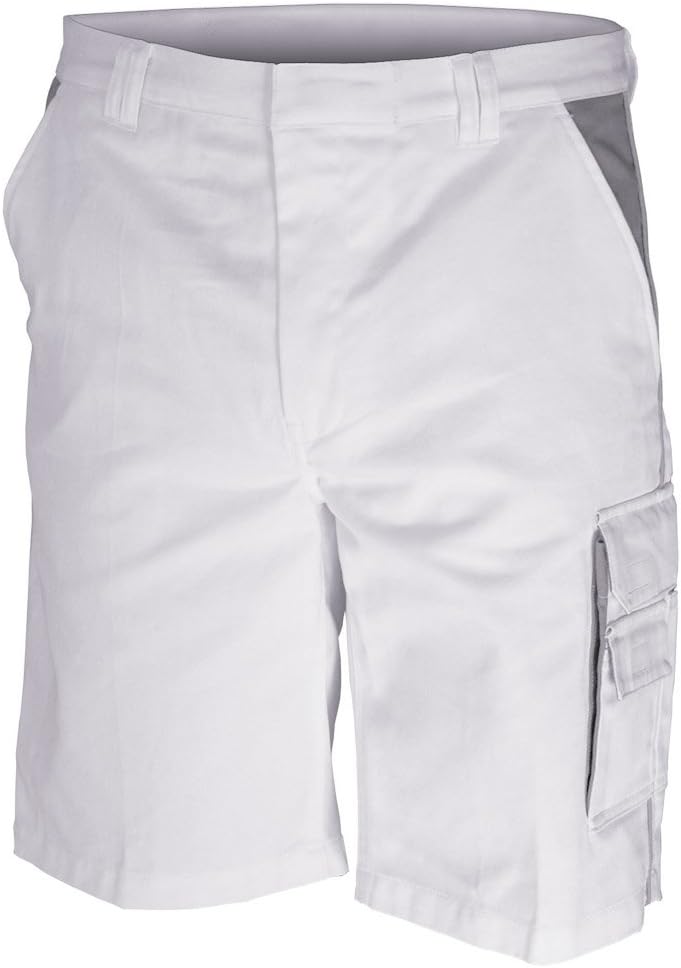 Carson Contrast Arbeitsshorts, 1 Stück, 48, weiss/grau, CC709S.WG 48 Weiss / Grau, 48 Weiss / Grau