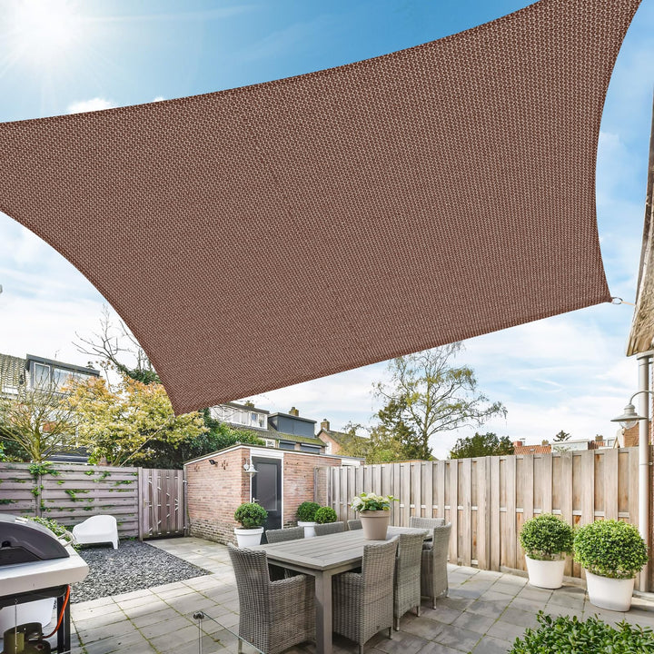 Duerer Sonnensegel 2x3m Rechteckig Sonnenschutz Garten Balkon und Terrasse, 95% UV Schutz, 185g/m² h