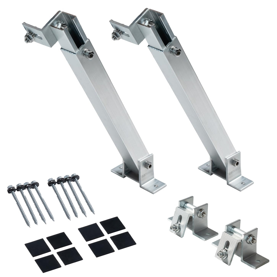 Solarmodul Halterung für Balkonkraftwerk Silber (15-30°) 1 Panel, Aufständerung für Solarpanel, Vers