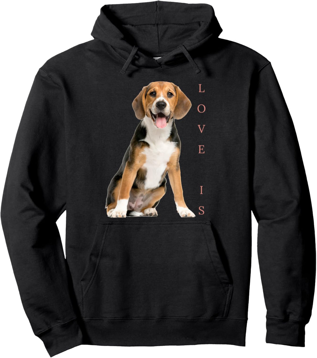 Beagles T-Shirt mit Beagle-Motiv, Aufschrift "Love Is Dog", für Mutter, Papa, Welpen, niedlich Pullo