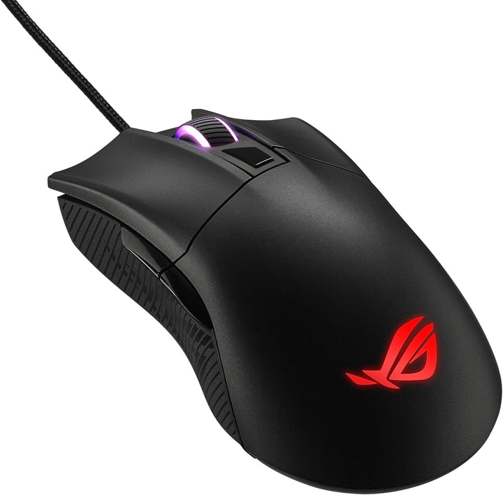 Asus ROG Gladius II Core Gaming-Maus (6200 DPI Sensor, Aura Sync Beleuchtung, Abnehmbare Schalter) s