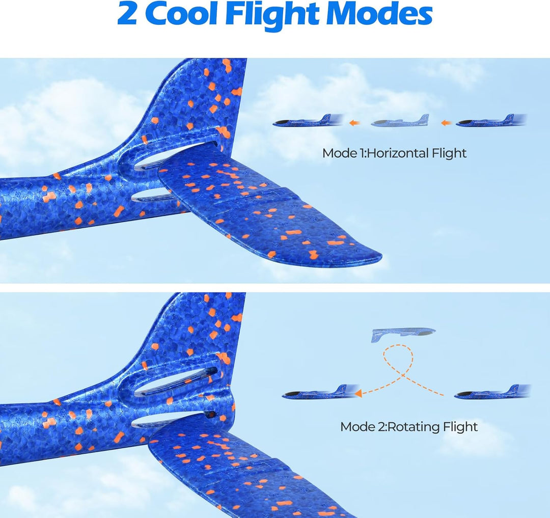 XXL 2 Stücke 44cm Styroporflieger Kinder,Flieger Styropor Flugzeug Styropor Kinder,Wurfgleiter Flieg