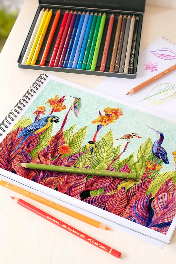 Faber-Castell 110024 - Künstlerfarbstift, 24 Polychromos Metalletui Metalletui 24-teilig, Metalletui