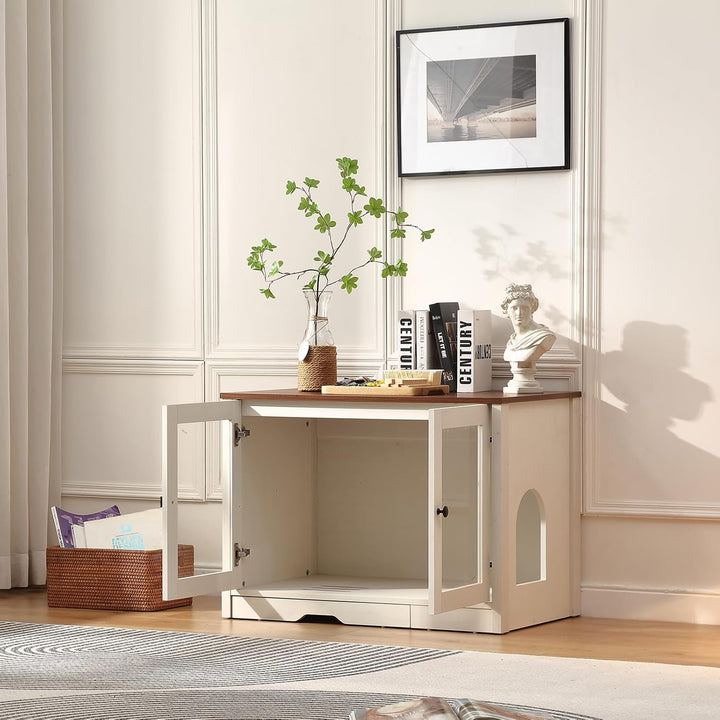 FOREST GRAVITY Katzenschrank Katzentoilette Klein Katzenklo Schrank Large Cat Litter Box Furniture M