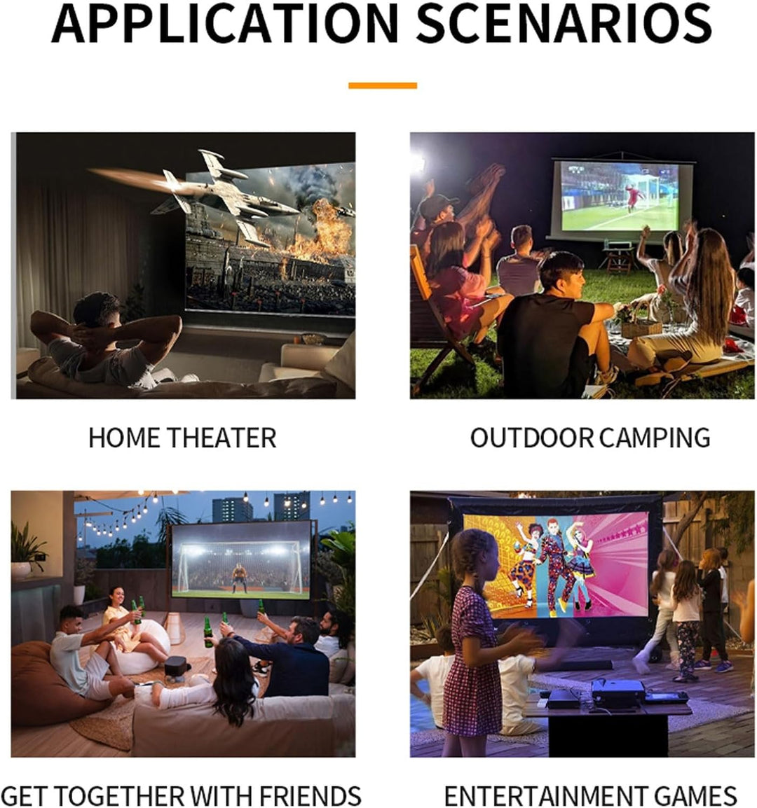 Projector, 1080p HD Tragbarer Filmprojektor, Smart Home Projector mit HDMI, USB, 3.5 Sound -Schnitts