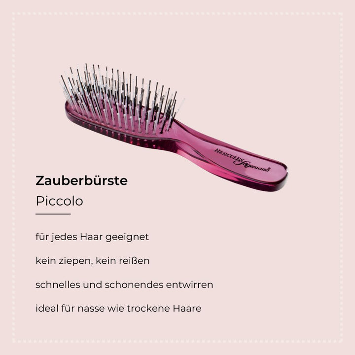 Hercules Sägemann s Zauberbürste PICCOLO Scalp Brush in BROMBEER-PINK - entwirren ohne Ziepen (8101)