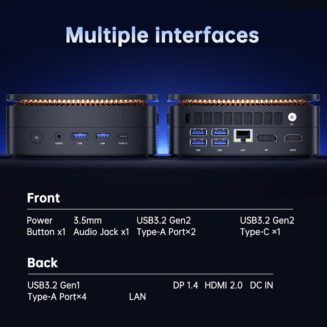 NiPoGi AK1PLUS Mini PC Ιntel Alder Lake Ν97(Bis zu 3,6GHz,4C/4T) 16GB DDR4/512GB M.2 SSD,Mini Comput