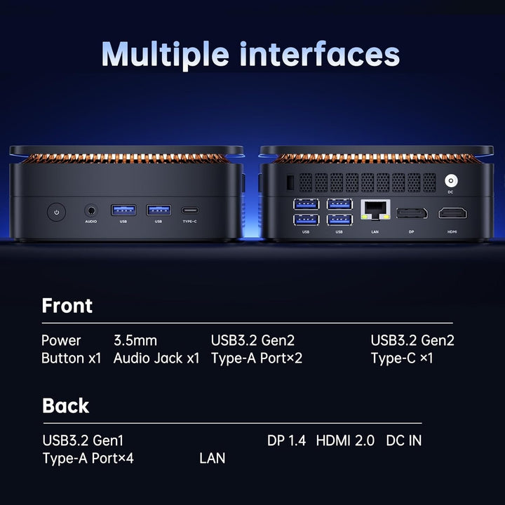 NiPoGi AK1PLUS Mini PC Ιntel Alder Lake Ν97(Bis zu 3,6GHz,4C/4T) 16GB DDR4/512GB M.2 SSD,Mini Comput