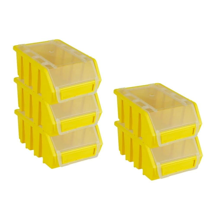 PROREGAL SuperSparSet 5x Sichtlagerbox 2 mit Deckel | HxBxT 7,5x11,6x16cm | Gelb | Sichtlagerbehälte
