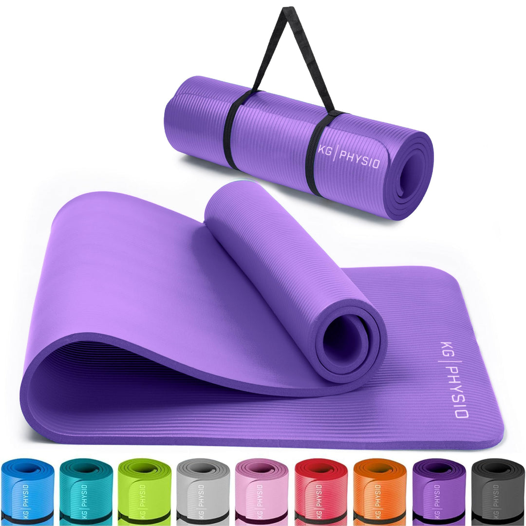 KG Physio Yogamatte Rutschfest und Gepolstert - Yoga Matte mit Tragegurt, Fitnessmatte, Turnmatte, S