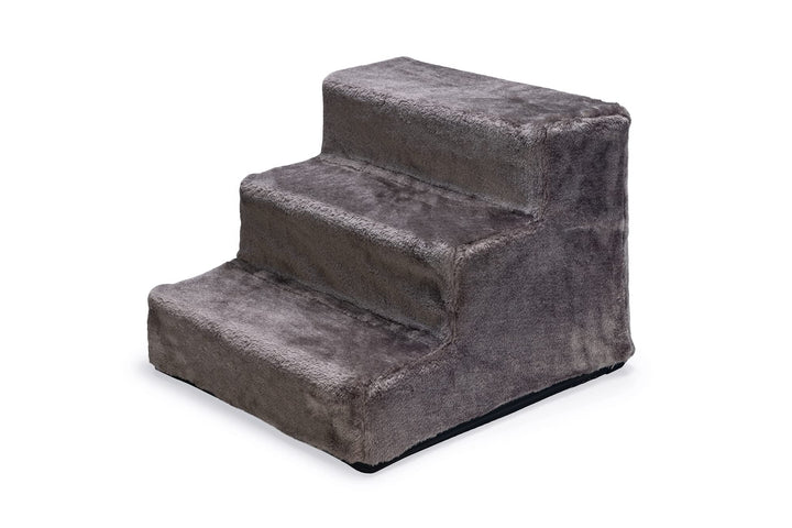 Karlie Easy Step Hundetreppe, Hundezubehör, Plüsch/Holz, Dunkelgrau - Dunkelgrau 40X39X30 cm, Dunkel