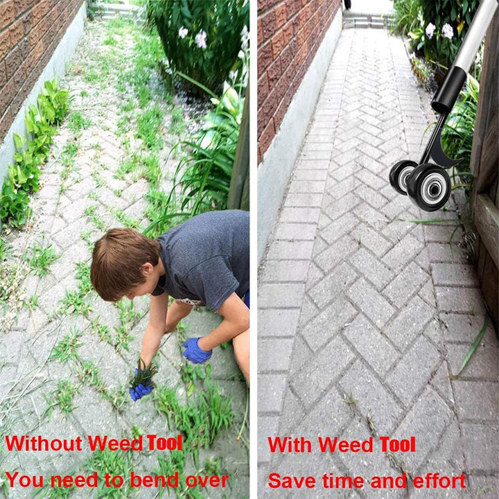 Terrassen Unkrautentferner Werkzeug Steife Borstenbürste Schaber Set mit 125cm langem Griff Haken Jä