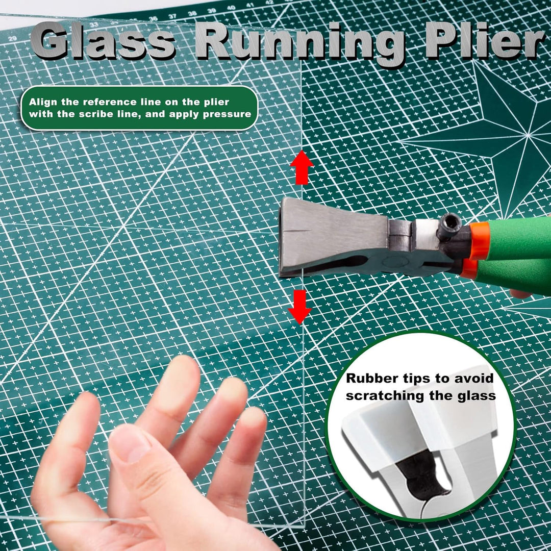 SPEEDWOX Glaslaufzange 2er Set mit 2 Paar Gummispitzen für Glasmalerei- und Mosaikarbeiten Running&G