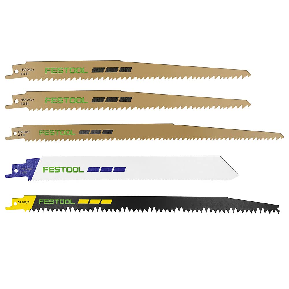 Festool Säbelsägeblatt-Set RS-Sort/5 (mit Säbelsägeblätter WOOD UNIVERSAL, Säbelsägeblatt WOOD BASIC