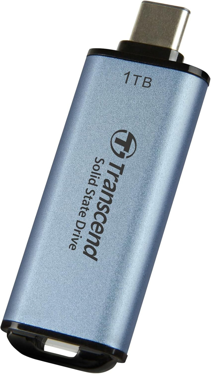 Transcend Portable SSD ESD300C 1TB USB Typ-C 10 Gbit/s PS4/PS5-kompatibel, Blau – TS1TESD300C