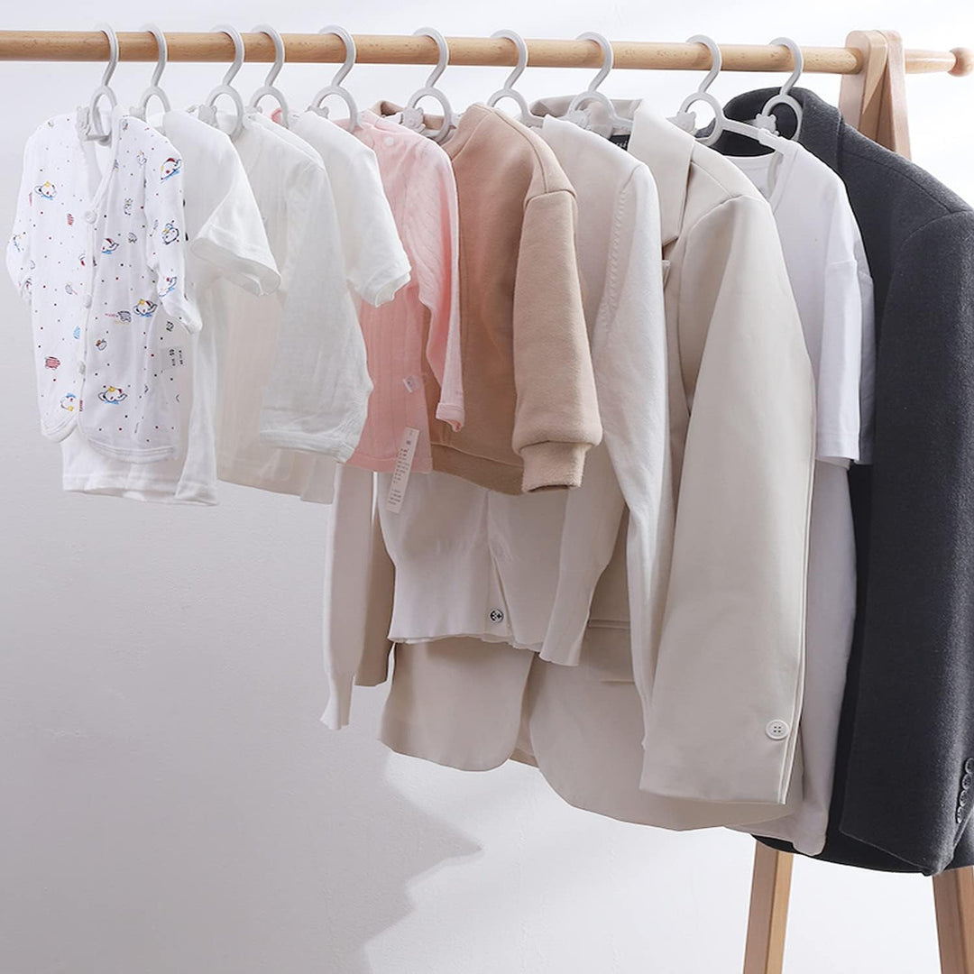 JSF Mitwachsende kleiderbügel Kinder, Set20 Stapelbare Kleiderbügel mit Bärchen-Haken, rutschfest Ba