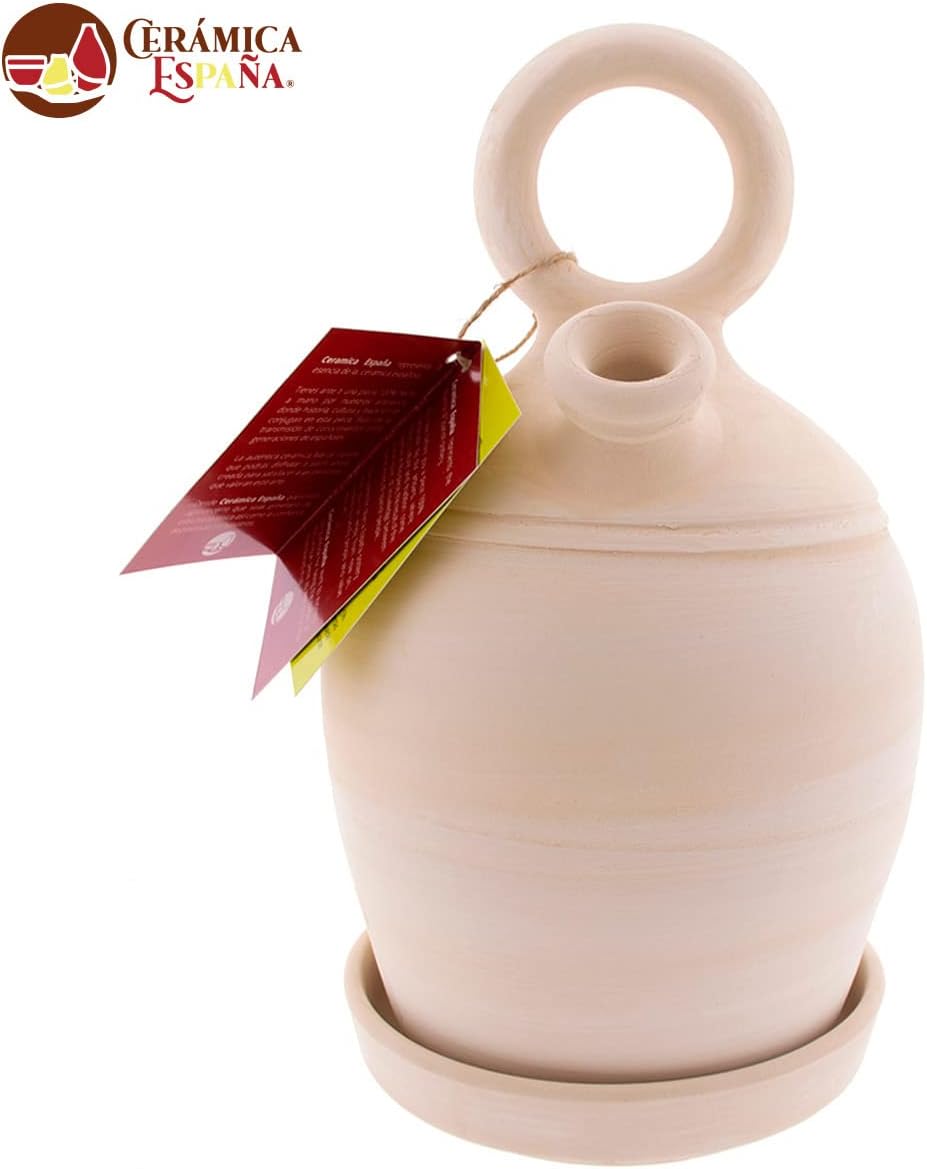 CERÁMICA ESPAÑA | Tonkrug aus traditionellem spanischen Ton | Tonkrug mit rundem Griff | 100% Handar