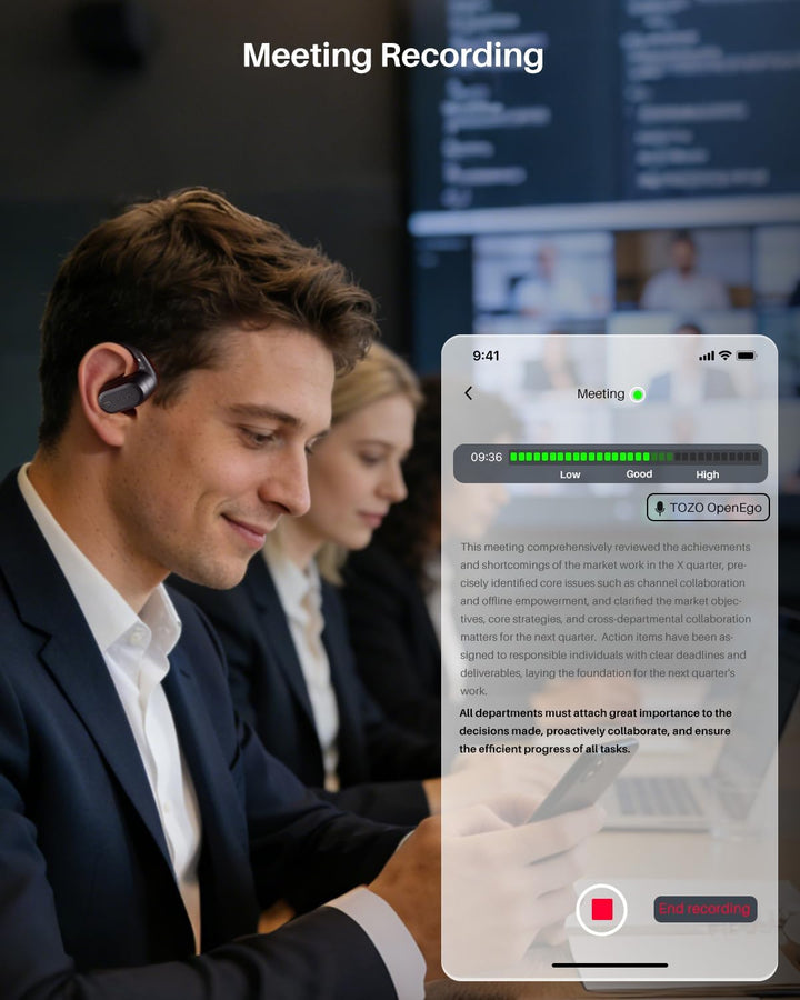 TOZO OpenWear Open Ear Kopfhörer mit bügel,komfortabel Kopfhörer Kabellos Bluetooth 5.3,Open Sport K