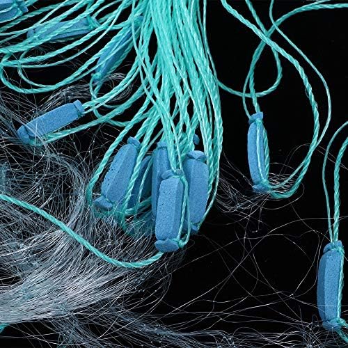 Pssopp Fischernetz 1,5 m x 50 m Nylon Tragbares Wurfnetz Monofilament Wurfnetz Angelnetz zum Fischen