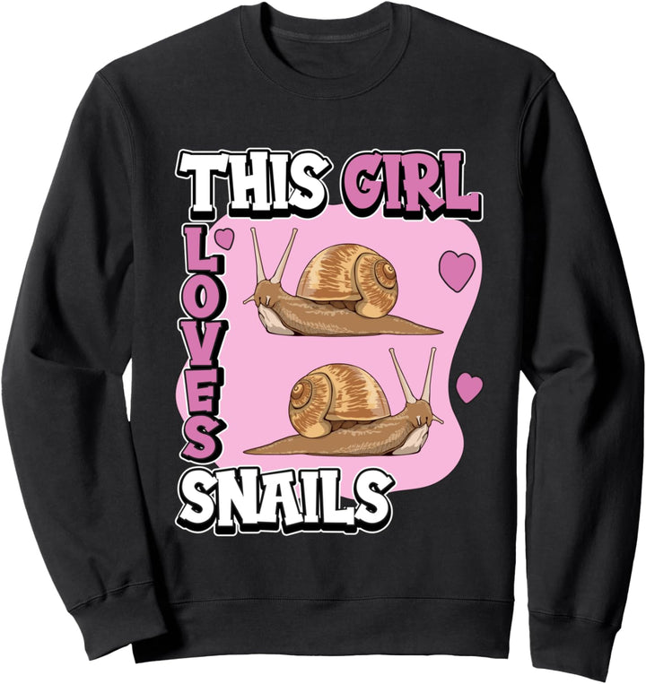 Mädchen This Girl Loves Snails Schnecke Sweatshirt