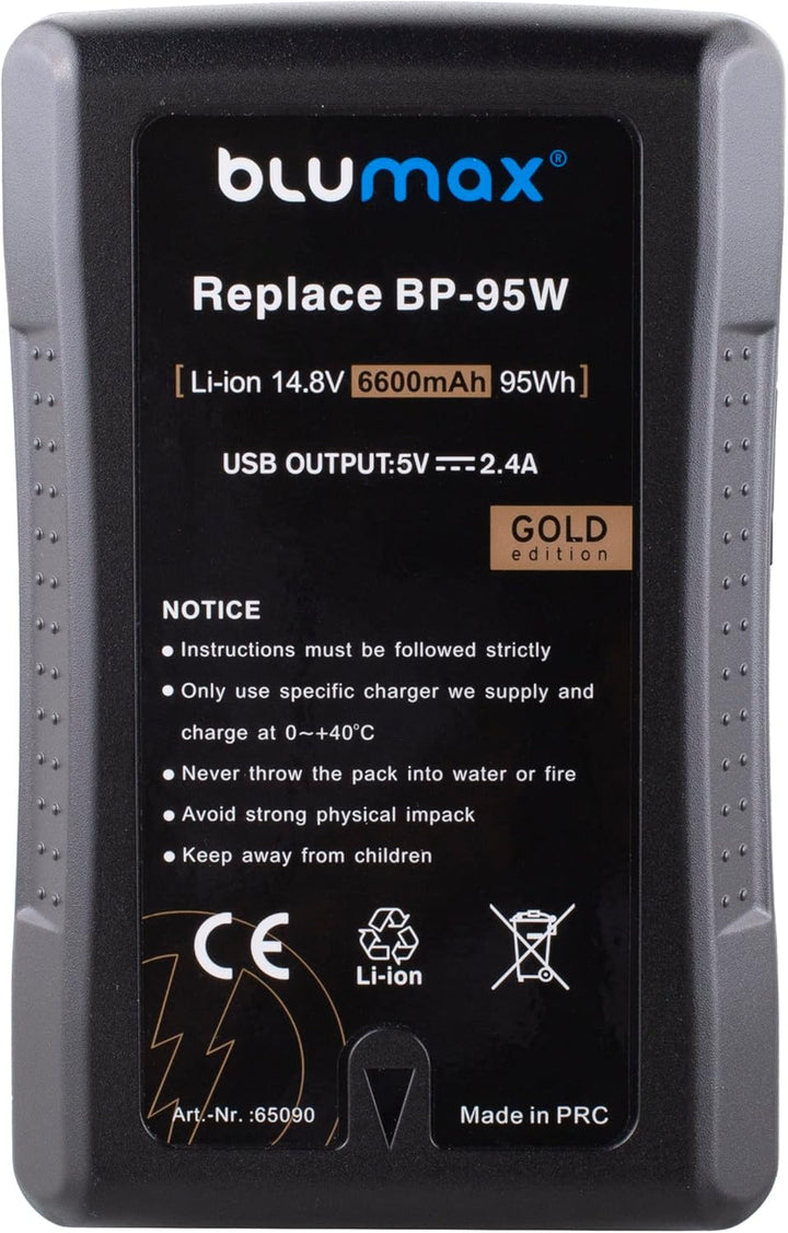 Blumax Gold Akku kompatibel mit Sony BP-V145 (LG Zellen) 9600mAh 14,8V, BP-V145