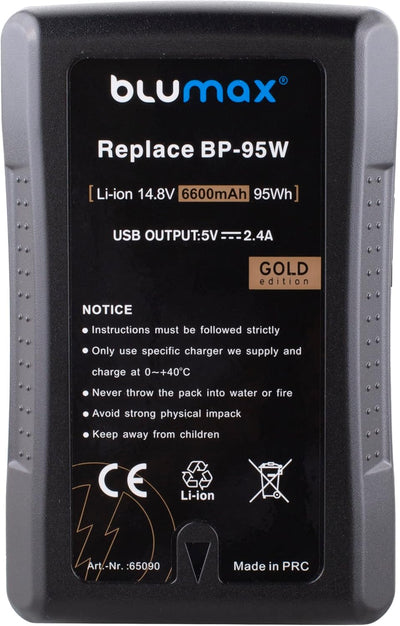Blumax Gold Akku kompatibel mit Sony BP-V145 (LG Zellen) 9600mAh 14,8V, BP-V145