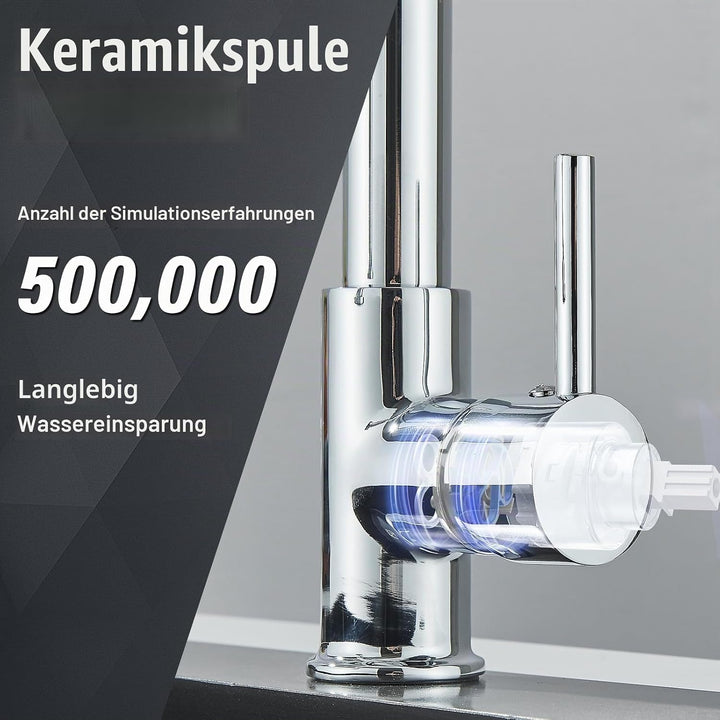 Wasserhahn Küche Chrom Spültischarmatur mit zwei Wassersprühmodi Armatur Küche 360° Schwenkbar Hochd