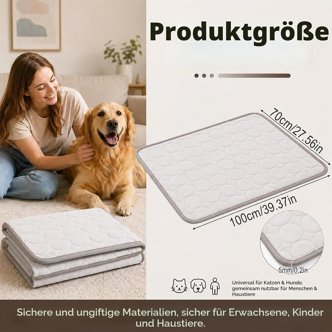 Yuragim Kühlmatte für Hunde Gross, Selbstkühlende Hundematte Sommer 100x70 cm, Kühldecke für Hunde u
