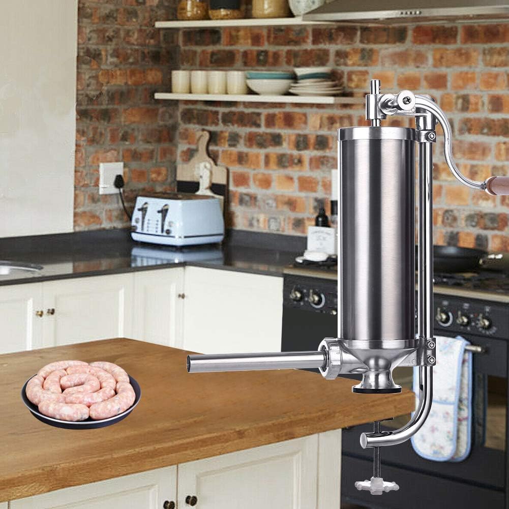 MASTER FENG Würstfüller, Manuell Edelstahl Selbermachen Wurstmaschine Vertical Fleischfüllung Küche