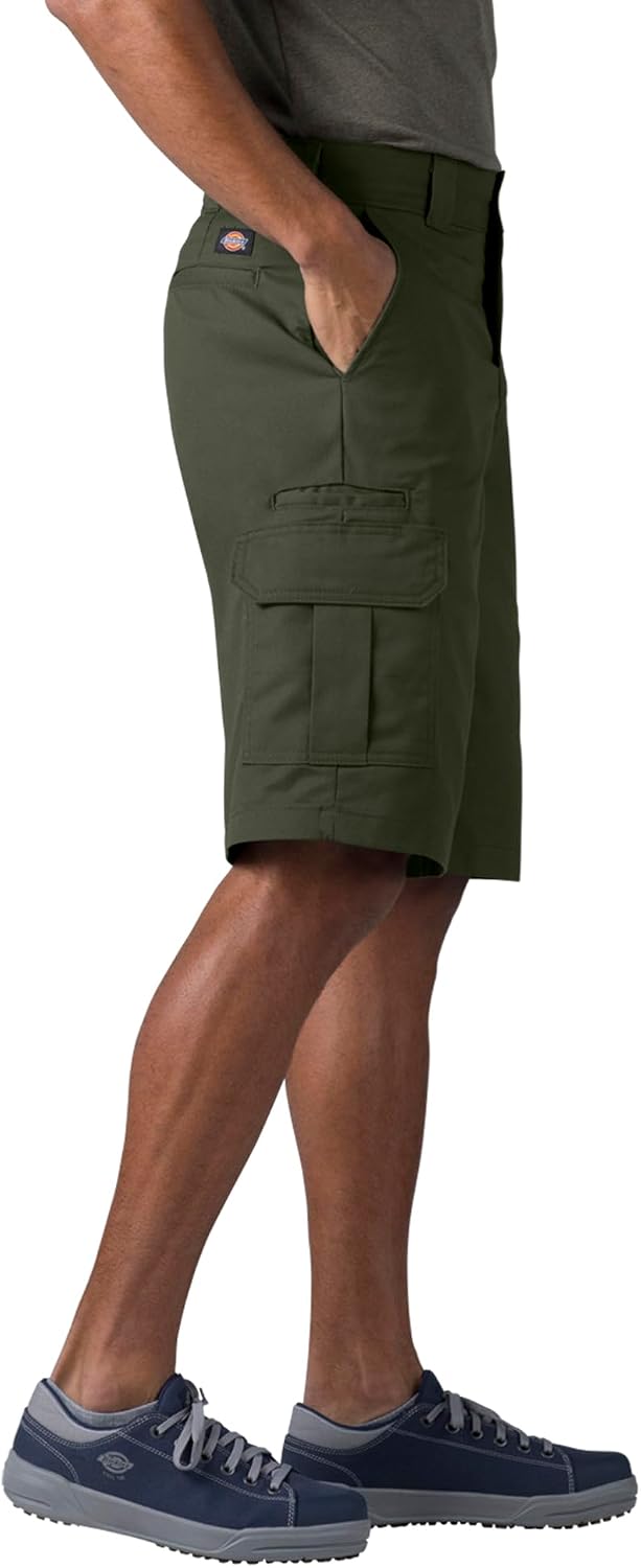 Dickies Flex Cargo-Shorts für Herren, 33 cm, lockere Passform. L Olivgrün V1, L Olivgrün V1
