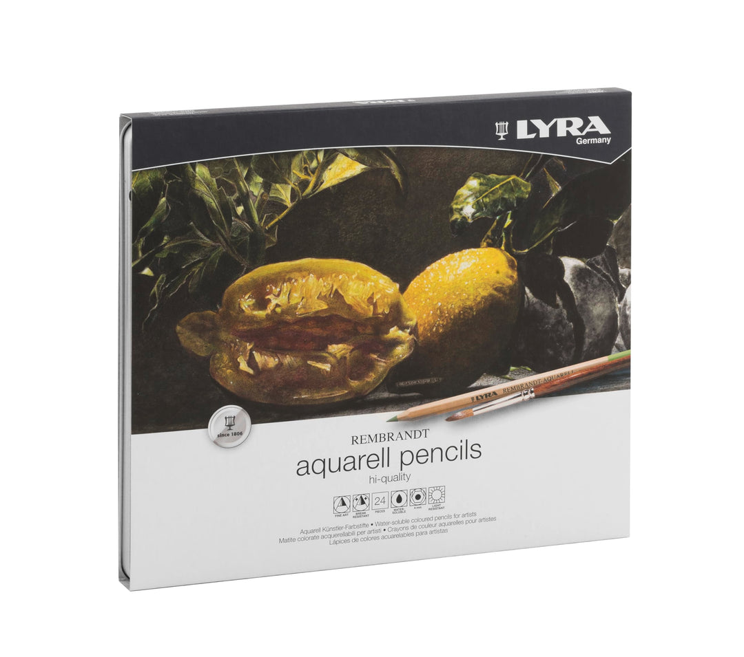 LYRA 2011240 Rembrandt Aquarell - Metalletui mit 24 Aquarellstiften, farbig sortiert, 24 Aquarellsti