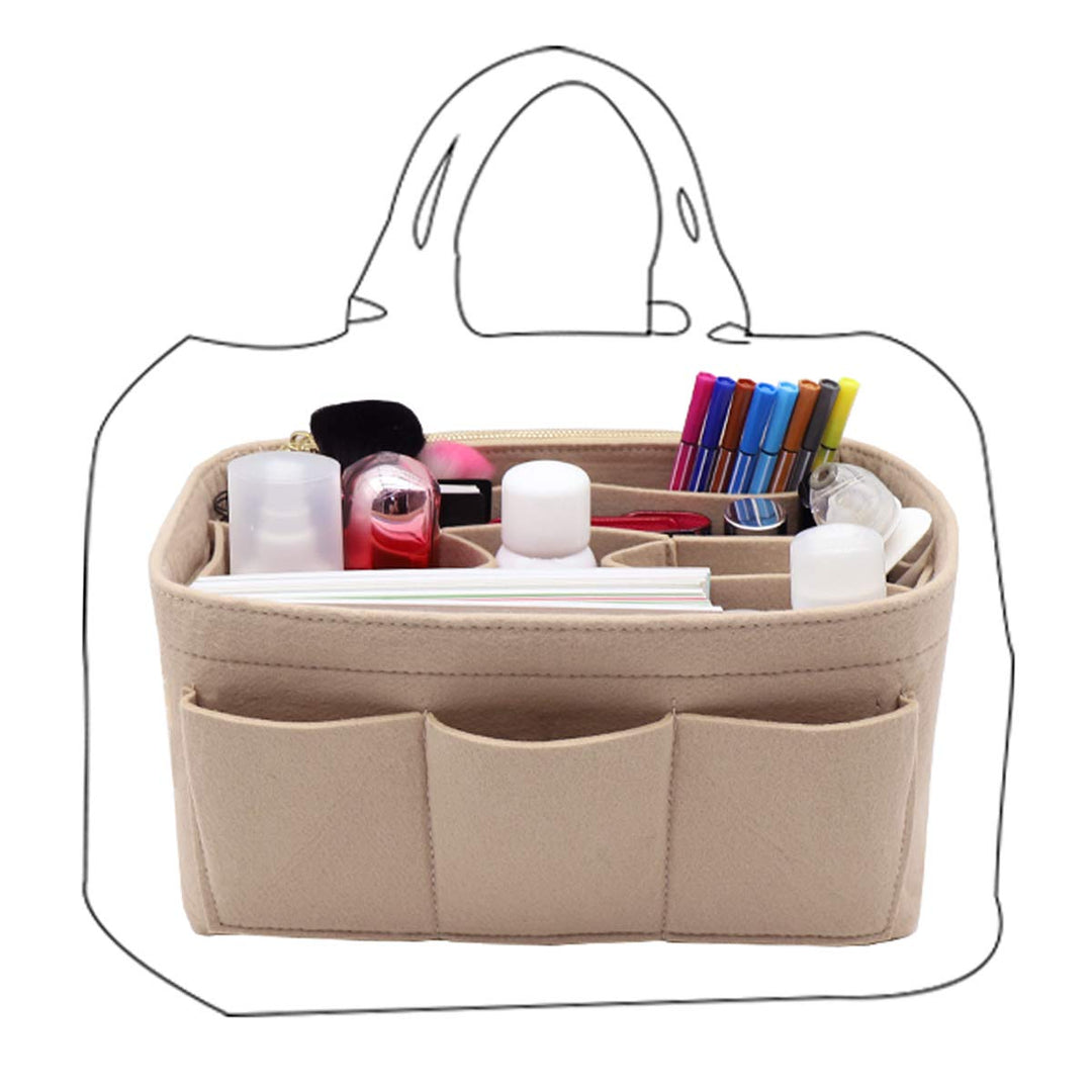 LEXSION Aufbewahrungstasche aus Filz für die Handtasche, passend für Speedy Neverfull, Beige (beige)