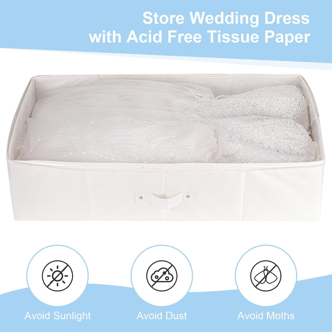 Ourea Hochzeitskleid-Box – Konservierungsbox für Hochzeitskleid, mit 20 Blatt säurefreiem Seidenpapi