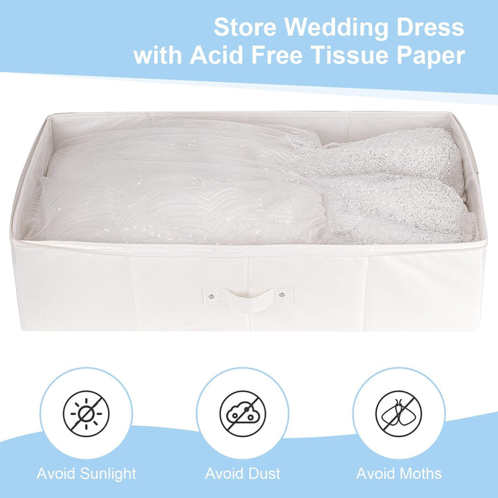 Ourea Hochzeitskleid-Box – Konservierungsbox für Hochzeitskleid, mit 20 Blatt säurefreiem Seidenpapi