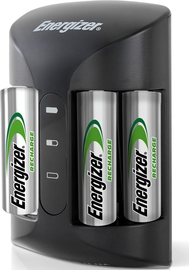 Energizer Recharge Pro - Batterieladegerät für Wiederaufladbare Akku AA und AAA NiMH - 4 AA 2000 mAh