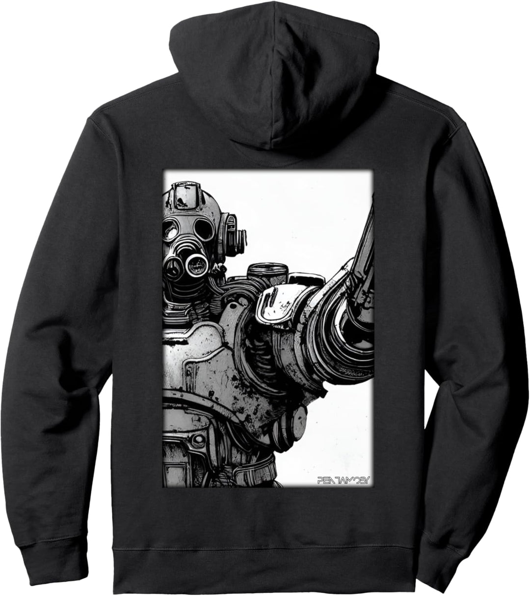 Kampfbot Roboter Supersoldat Maschine Krieger Macht Rüstung Pullover Hoodie