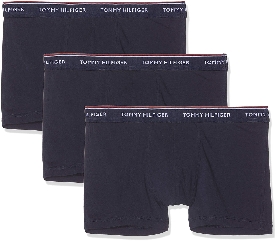 Tommy Hilfiger Herren 3er Pack Boxershorts Trunks Unterwäsche, Blau (Peacoat)