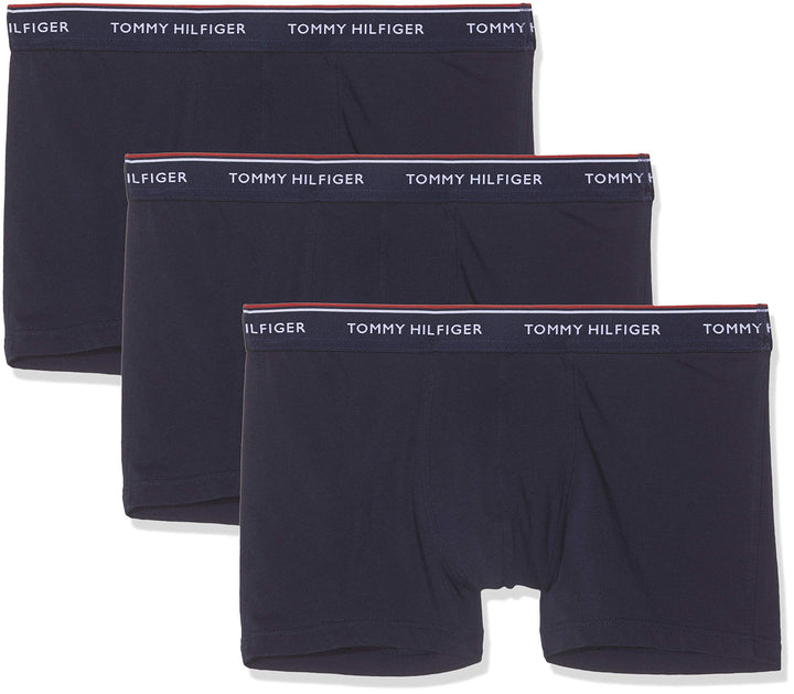 Tommy Hilfiger Herren 3er Pack Boxershorts Trunks Unterwäsche, Blau (Peacoat)