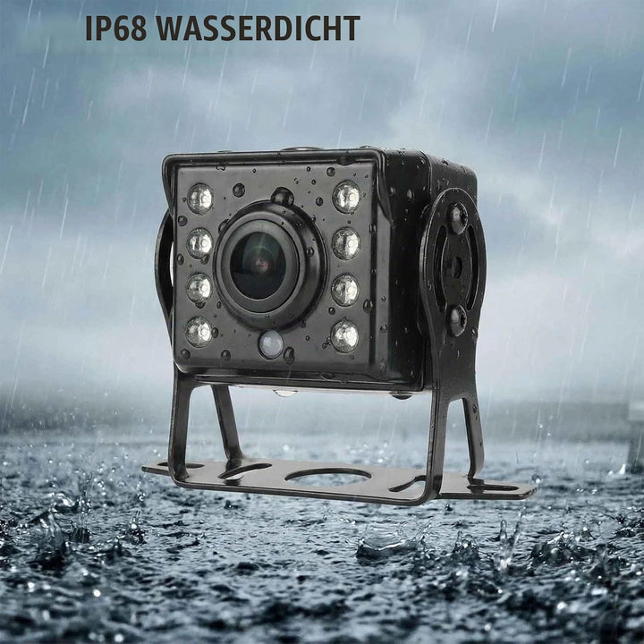 4Pin Auto-Rückfahrkamera Parkassistenzsystem, 12V-24V 5 "TFT LCD HD Farb-Rückfahrmonitor + 8 LEDs Na