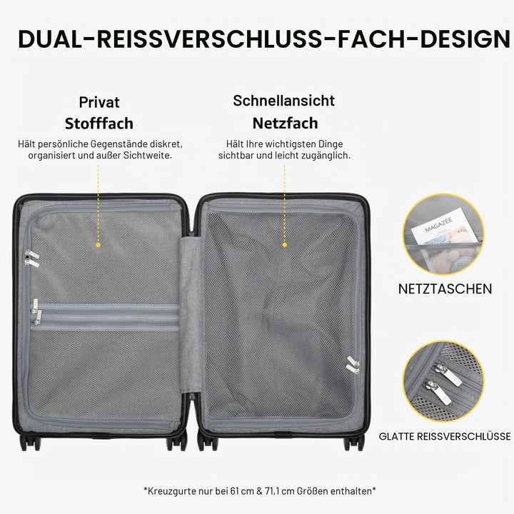 LEVEL8 Handgepäck Koffer, Leichtgewicht aus 100% Polycarbonat,Koffer Trolleys Hartschalen,Trolley Ca
