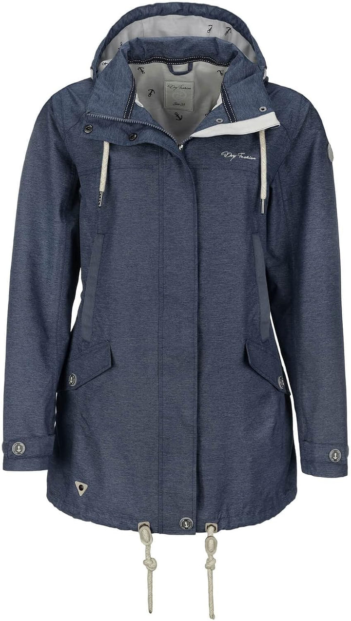 Dry Fashion Damen Funktionsmantel Bansin - Regen-Mantel Funktionsjacke Regenjacke wasserdicht winddi