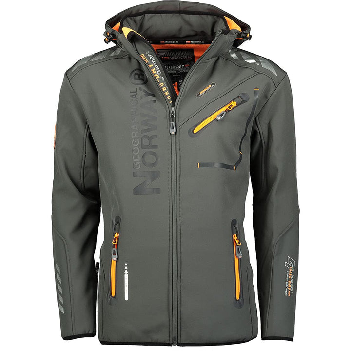 Geographical Norway Herren Softshell Outdoor Jacke Rainman Turbo-Dry Kapuze XXL Grau, XXL Grau