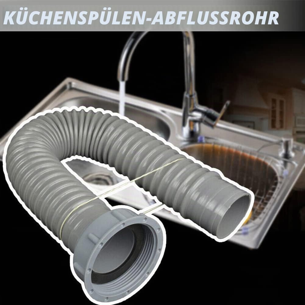 SPORTARC Flexibler Abflussrohr, dehnbar, für Badewanne, Waschbecken, Ablaufrohr, Verbindungsstück mi