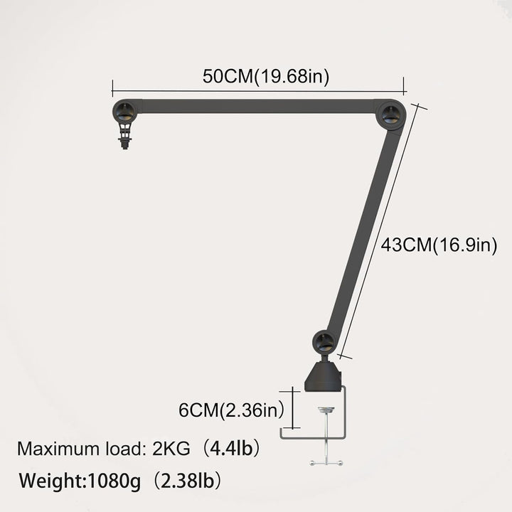 Mikrofonarmständer Verstellbarer Mikrofon-Tischhalter mit Tischklemme Professioneller Mikrofonarmstä