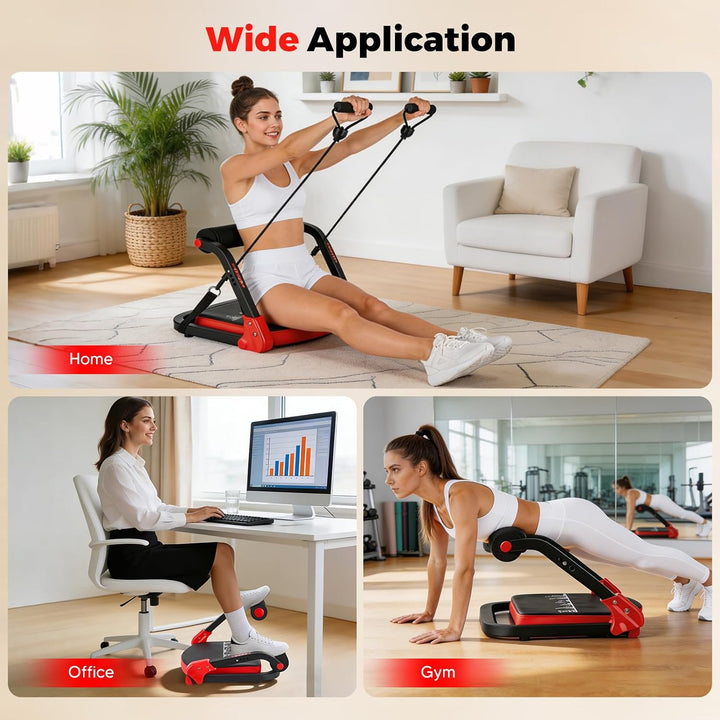 Bauchtrainer für Zuhause 4 Widerstandsstufen – Ganzkörper Core-Trainer für Zuhause, 150 kg belastbar